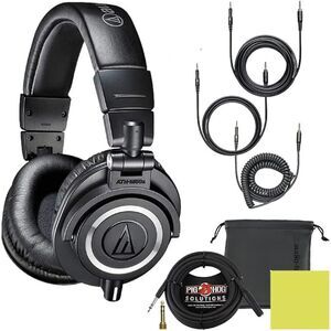 Liquid Audio ATH-M50X Extension Bundle Pro Studio Monitor Headphones - Black